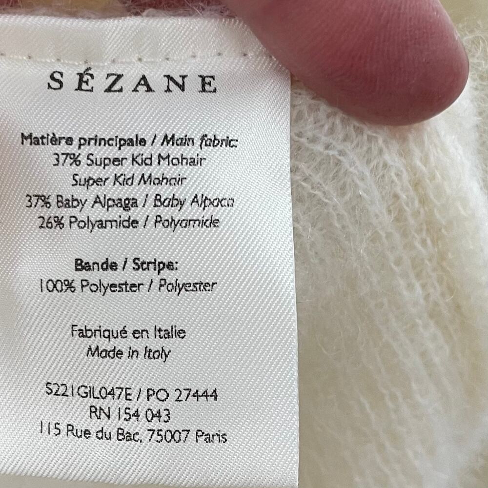 Sezane Gaspard Cardigan Sweater Ecru Mohair Alpaca Blend M - Picture 8 of 10